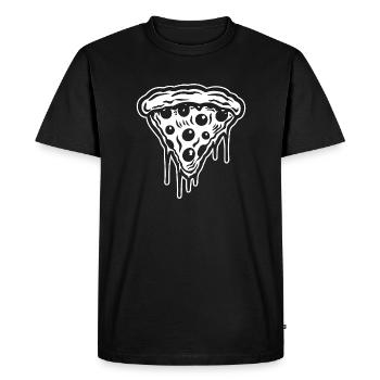 Pizza Restauration rapide Pizzeria - T-shirt Premium bio Homme - noir - Devant - Nico (187cm)