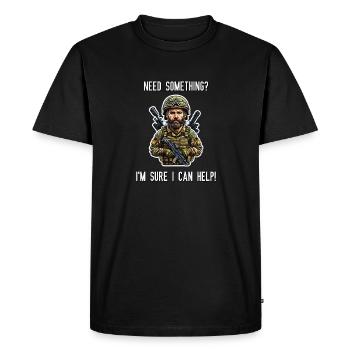 Need Something? I'm Sure I can help! - Men's Premium Organic T-Shirt - black - Front - Nico (187cm)