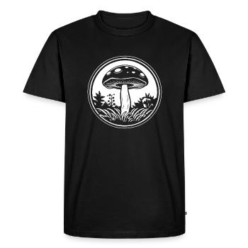 Champignon Cueilleur de champignons Champignons Champignons - T-shirt Premium bio Homme - noir - Devant - Nico (187cm)