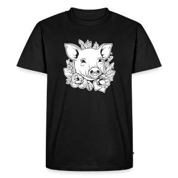Truie cochonne - T-shirt Premium bio Homme - noir - Devant - Nico (187cm)