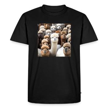Modèle d’alpagas - T-shirt Premium bio Homme - noir - Devant - Nico (187cm)