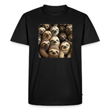 Sloths Pattern - Men's Premium Organic T-Shirt - black - Front - Nico (187cm)