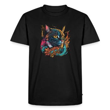Beau design de chat - T-shirt Premium bio Homme - noir - Devant - Nico (187cm)