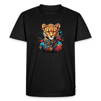 Beau guépard - T-shirt Premium bio Homme - noir - Devant - Nico (187cm)