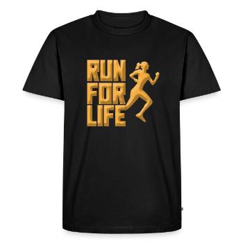 Run for Life - Men's Premium Organic T-Shirt - black - Front - Nico (187cm)