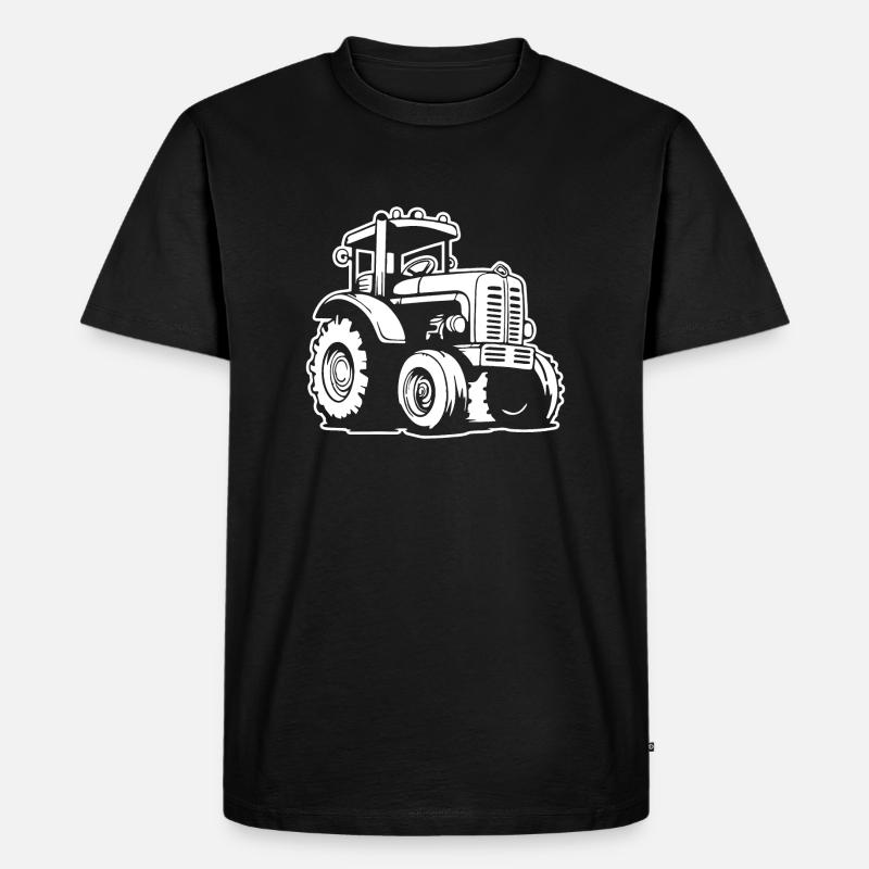 Traktor - Männer Premium Bio T-Shirt - Schwarz