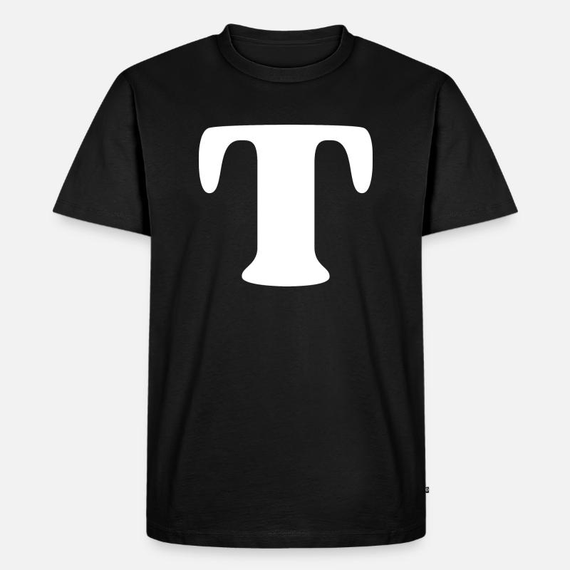 Buchstabe T - Männer Premium Bio T-Shirt - Schwarz