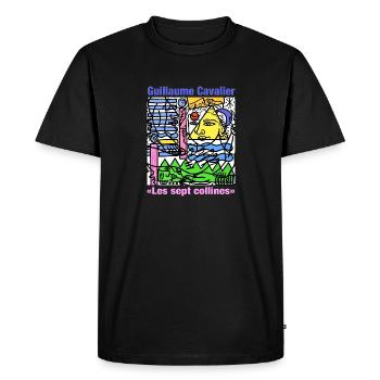 Les sept collines - T-shirt Premium bio Homme - noir - Devant - Nico (187cm)