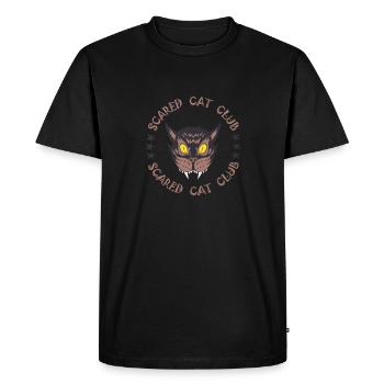 Chat effrayé - T-shirt Premium bio Homme - noir - Devant - Nico (187cm)