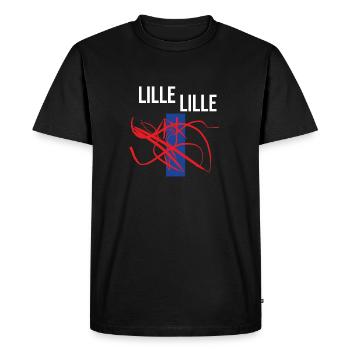 Le sweat à capuche Crazy Lille - T-shirt Premium bio Homme - noir - Devant - Nico (187cm)