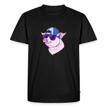 Cochon cool - T-shirt Premium bio Homme - noir - Devant - Nico (187cm)