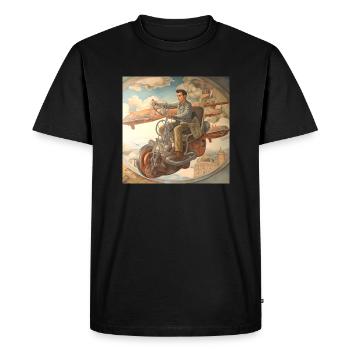 Diego Flying Machine - Men's Premium Organic T-Shirt - black - Front - Nico (187cm)