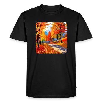 Colorful autumn landscape - Men's Premium Organic T-Shirt - black - Front - Nico (187cm)
