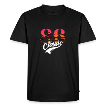 Vintage 1986-86e anniversaire - T-shirt Premium bio Homme - noir - Devant - Nico (187cm)