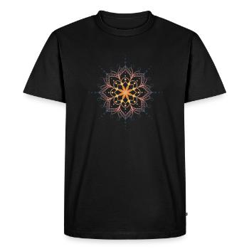 Mandala aux couleurs chaudes - T-shirt Premium bio Homme - noir - Devant - Nico (187cm)
