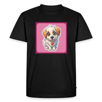 Dessin animé de chien 4 - T-shirt Premium bio Homme - noir - Devant - Nico (187cm)