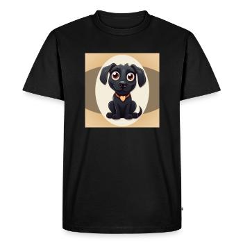Dessin animé de chien 6 - T-shirt Premium bio Homme - noir - Devant - Nico (187cm)