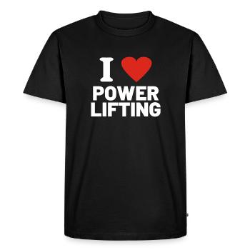 i love power lifting - Men's Premium Organic T-Shirt - black - Front - Nico (187cm)