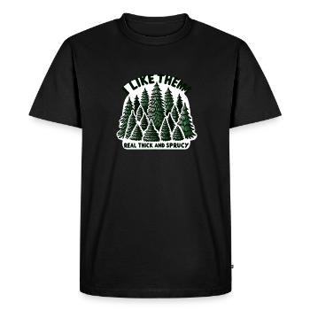 Festive fir forest - Men's Premium Organic T-Shirt - black - Front - Nico (187cm)