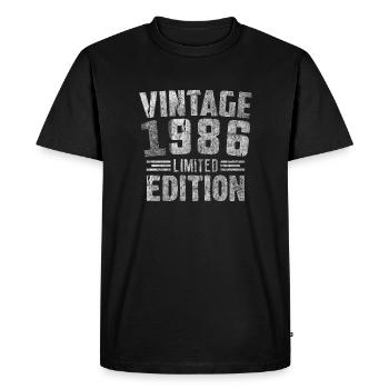 Millésime 1986 Édition Limitée - T-shirt Premium bio Homme - noir - Devant - Nico (187cm)
