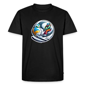 Amateurs de ski et de volley-ball - T-shirt Premium bio Homme - noir - Devant - Nico (187cm)