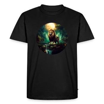 Majestic of Animals Gift Lion - Men's Premium Organic T-Shirt - black - Front - Nico (187cm)
