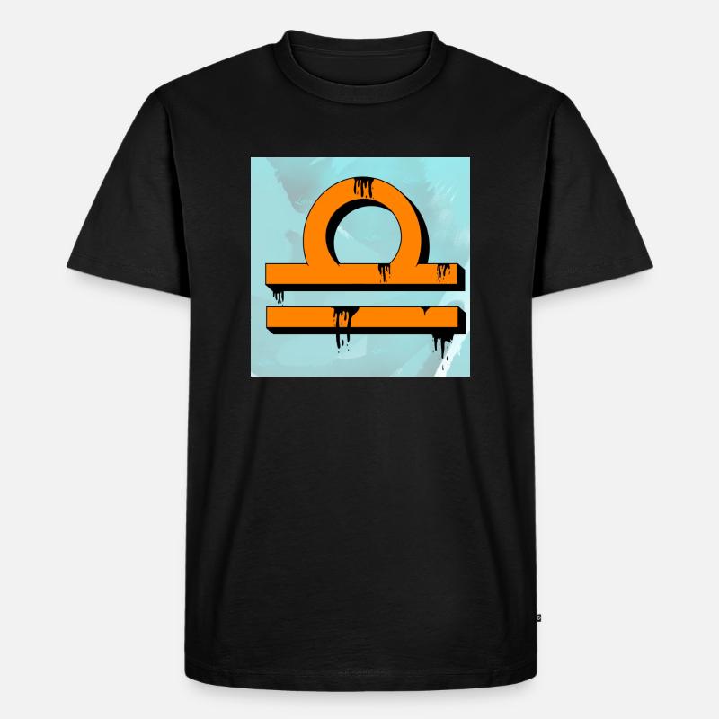 Sternzeichen Waage im Graffiti-Stil - Männer Premium Bio T-Shirt - Schwarz