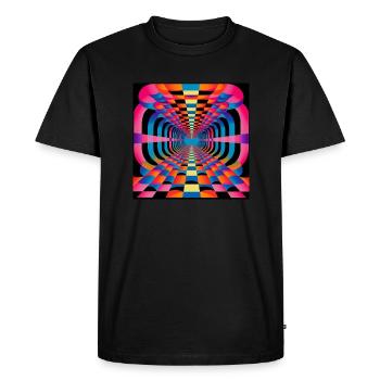 Modèle d’illusion d’optique - T-shirt Premium bio Homme - noir - Devant - Nico (187cm)