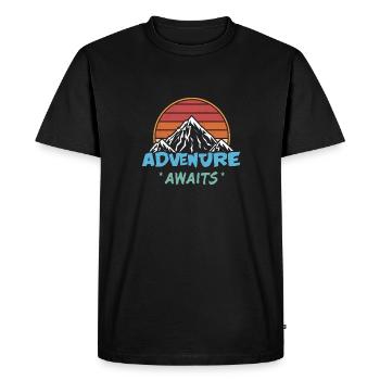 L’aventure vous attend - T-shirt Premium bio Homme - noir - Devant - Nico (187cm)