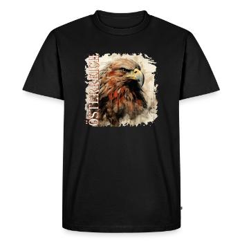 Austria with Art Eagle, Gift Austria - Men's Premium Organic T-Shirt - black - Front - Nico (187cm)