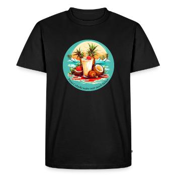 Amateurs de pina colada - T-shirt Premium bio Homme - noir - Devant - Nico (187cm)