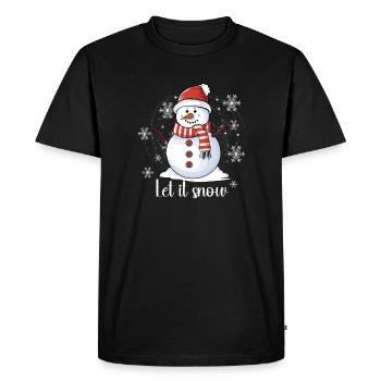Snowman - Men's Premium Organic T-Shirt - black - Front - Nico (187cm)
