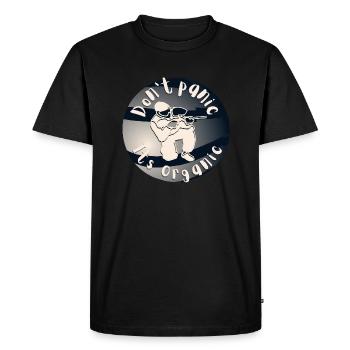 Paintballs, don't panic it's organic! - Men's Premium Organic T-Shirt - black - Front - Nico (187cm)