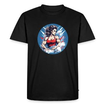 Femme forte - T-shirt Premium bio Homme - noir - Devant - Nico (187cm)