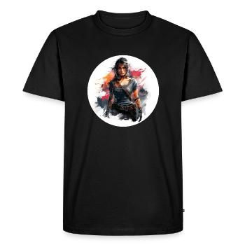 Explorateur déterminé - T-shirt Premium bio Homme - noir - Devant - Nico (187cm)