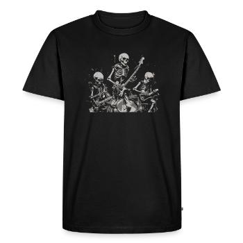Drôles de squelettes jouent au rock - T-shirt Premium bio Homme - noir - Devant - Nico (187cm)