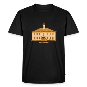 Angermuende Town Hall Uckermark Brandenburg - Men's Premium Organic T-Shirt - black - Front - Nico (187cm)