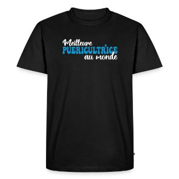 La Meilleure Puéricultrice Au Monde - T-shirt Premium bio Homme - noir - Devant - Nico (187cm)
