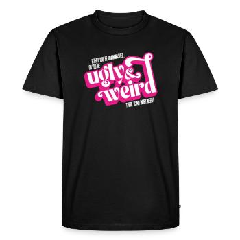 Citation du film : lavage de cerveau ou moche et bizarre ! - T-shirt Premium bio Homme - noir - Devant - Nico (187cm)