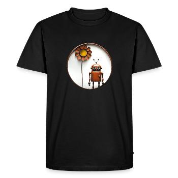 ROBOT & FLEUR - T-shirt Premium bio Homme - noir - Devant - Nico (187cm)