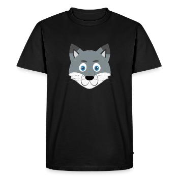 Visage de loup de dessin animé - T-shirt Premium bio Homme - noir - Devant - Nico (187cm)