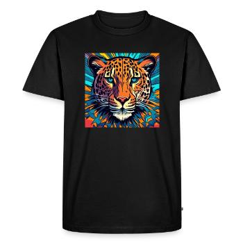 Leopard - Men's Premium Organic T-Shirt - black - Front - Nico (187cm)
