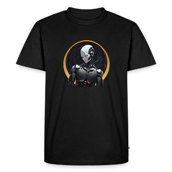 REGARDER VERS LE BAS - T-shirt Premium bio Homme - noir - Devant - Nico (187cm)