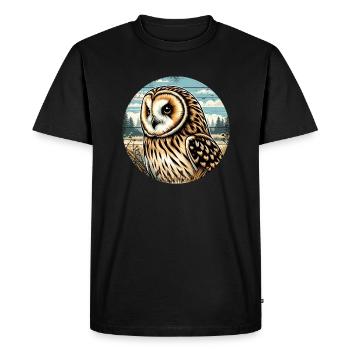 Hibou des marais Hibou - T-shirt Premium bio Homme - noir - Devant - Nico (187cm)