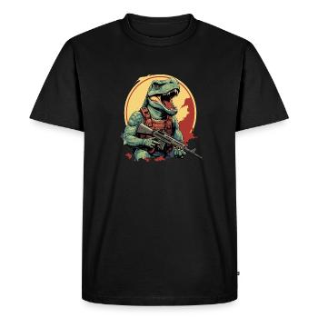 Fusil Dino T-Rex - T-shirt Premium bio Homme - noir - Devant - Nico (187cm)