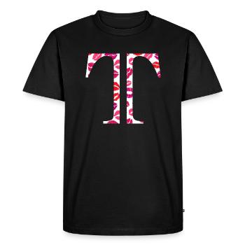 Lettre t bisous - T-shirt Premium bio Homme - noir - Devant - Nico (187cm)