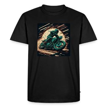Caferacer vert foncé - T-shirt Premium bio Homme - noir - Devant - Nico (187cm)