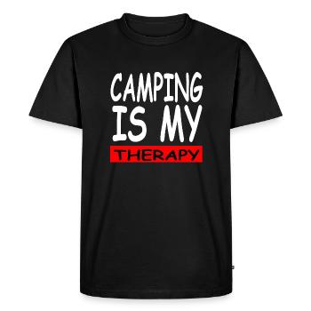 Camping - Men's Premium Organic T-Shirt - black - Front - Nico (187cm)