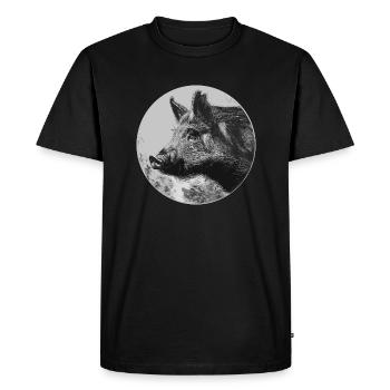 Chasse Motif de chasse Sanglier - T-shirt Premium bio Homme - noir - Devant - Nico (187cm)
