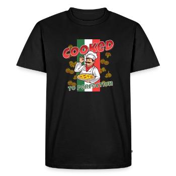 Pastry Baker Chef Cook Bread Baking Food Pizza - Men's Premium Organic T-Shirt - black - Front - Nico (187cm)